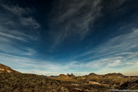 Mountains and desert at sunset