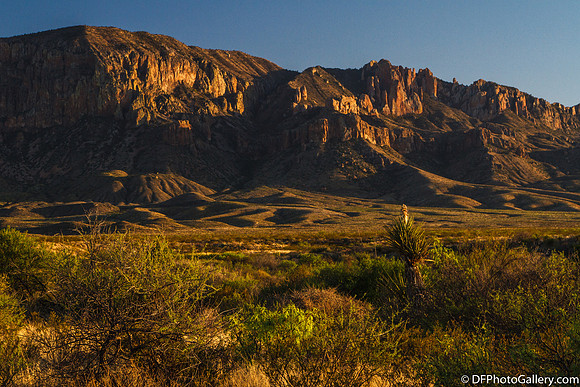 Mountains and desert at sunset