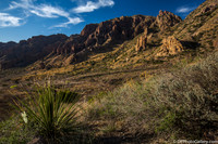 Mountains and desert at sunset