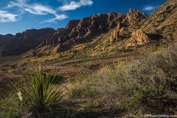 Mountains and desert at sunset