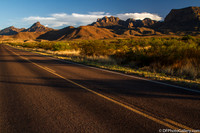 Mountains and desert at sunset