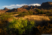 Mountains and desert at sunset