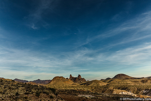 Mountains and desert at sunset