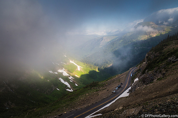 Along the Going-To-the-Sun Road inside the Glacier National Park