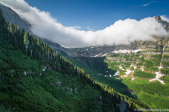 Along the Going-To-the-Sun Road inside the Glacier National Park