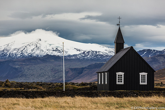 The famous black church, Búðakirkja, on Snæfellsnes Peninsula