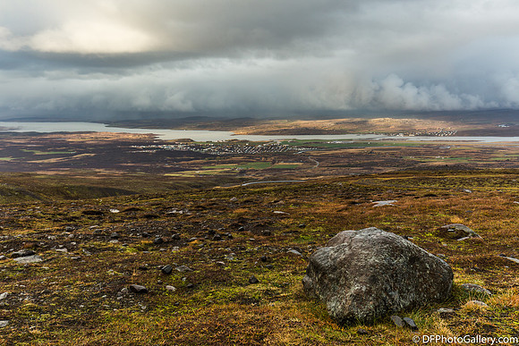 Overlook of Egilsstaðir from nearby mountains
