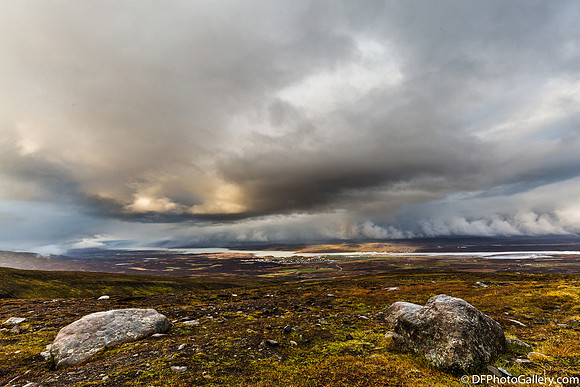 Overlook of Egilsstaðir from nearby mountains
