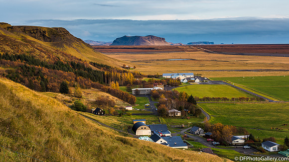 View from top of Skógafoss Waterfall
