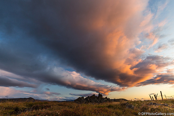 Sunset at Camping Vogar near Mývatn Lake