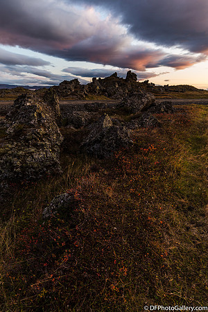 Sunset at Camping Vogar near Mývatn Lake