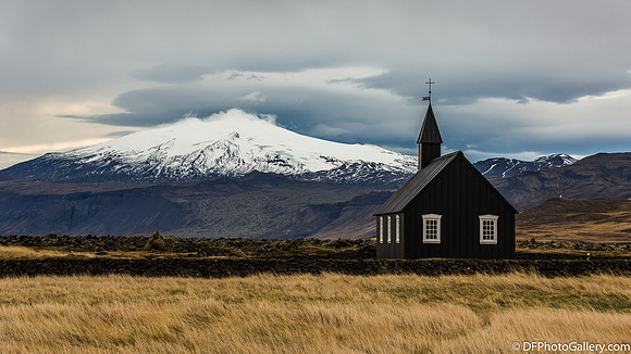 The famous black church, Búðakirkja, on Snæfellsnes Peninsula
