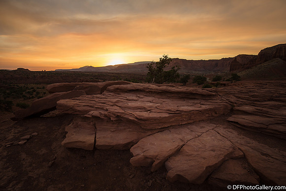 Sunset scenes at Capitol Reef